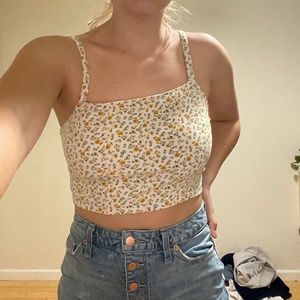 Hollister floral strapless tank top blouse